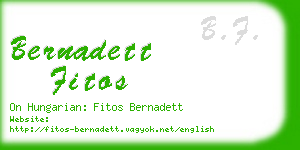 bernadett fitos business card